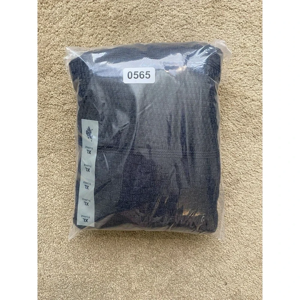 NWT U.S. Polo Assn. Men's Mixed Texture Quarter-Zip Sweater – Charcoal Gray XL